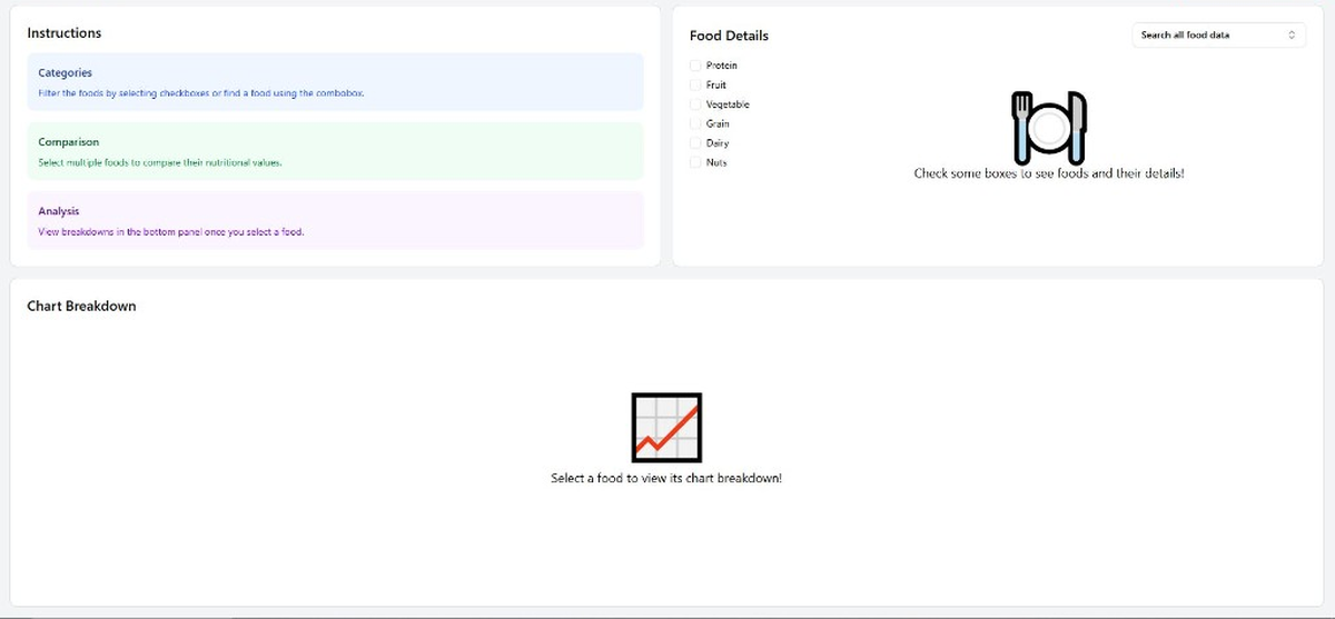 Screenshot of Food Fax nutrition app